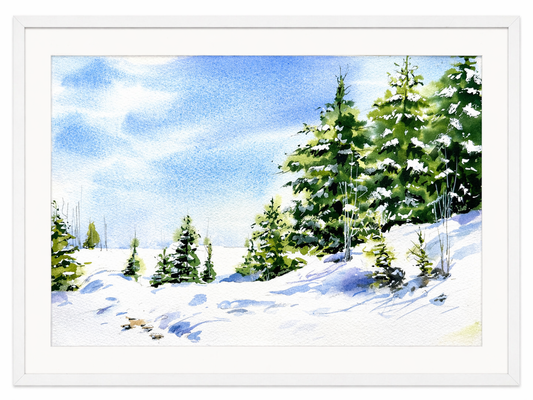 Snow Landscape (Watercolor)
