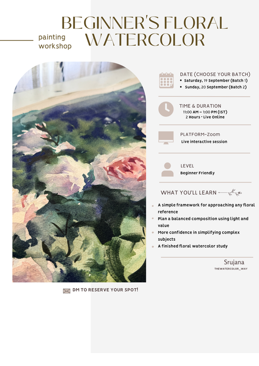 BEGINNER FLORAL WATERCOLOR ONLINE WORKSHOP